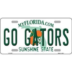 NCAA Go Gators License Plate Florida Background Metal Tag Sign The Swamp New UF